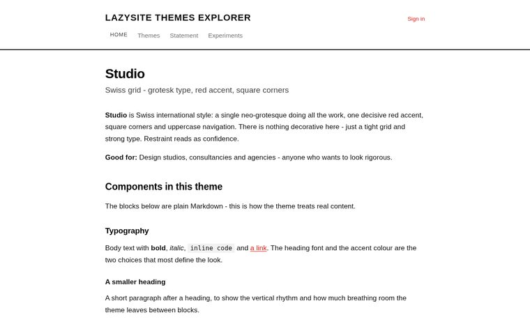 Studio preview