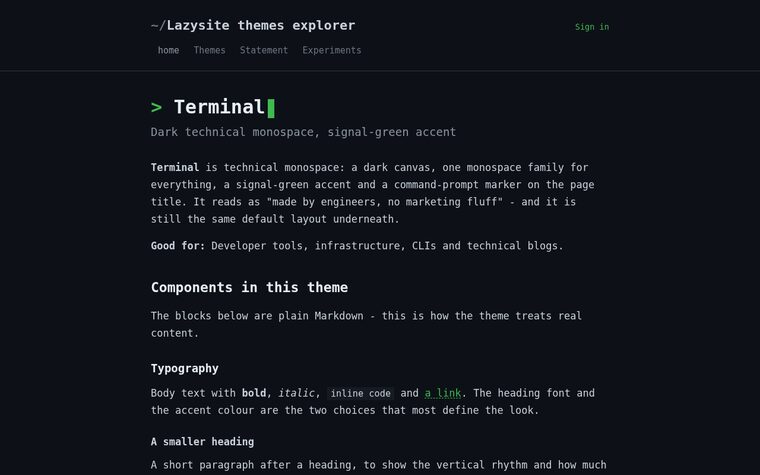 Terminal preview